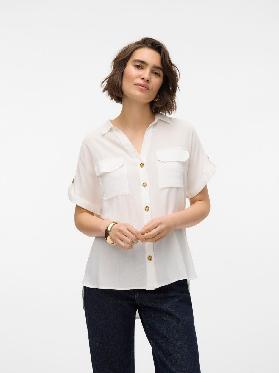 Vmbumpy S/s Shirt Wvn Ga Noos - Wit