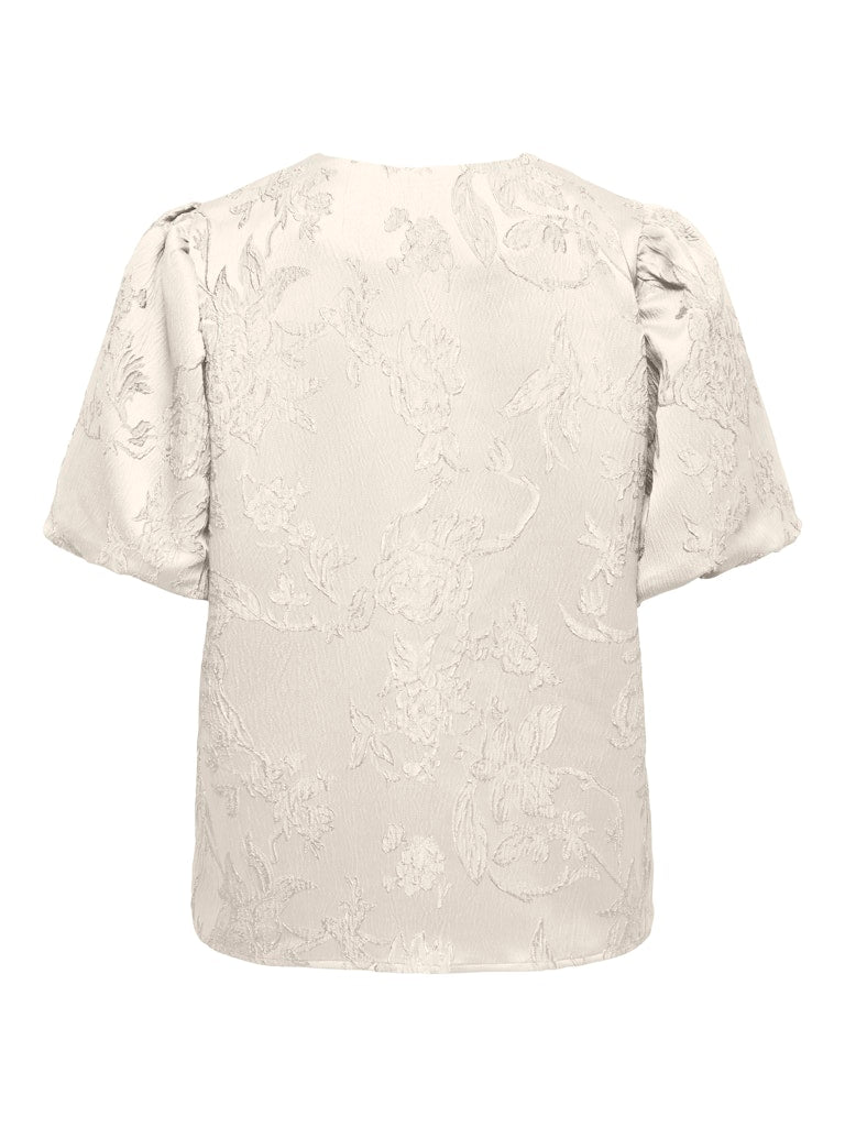 Jdyelina Ss Jaquard Top - Ecru