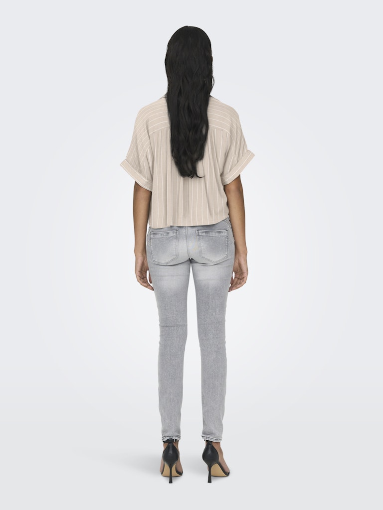 Onlpaula Life S/s Tie Shirt Wvn Noos - Zand Dessin