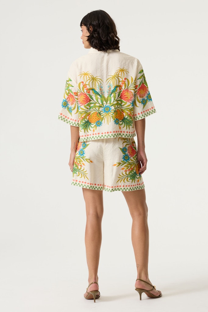 Garcia - Korte mouw blouses - 4319.08.0007 - Ecru Dessin