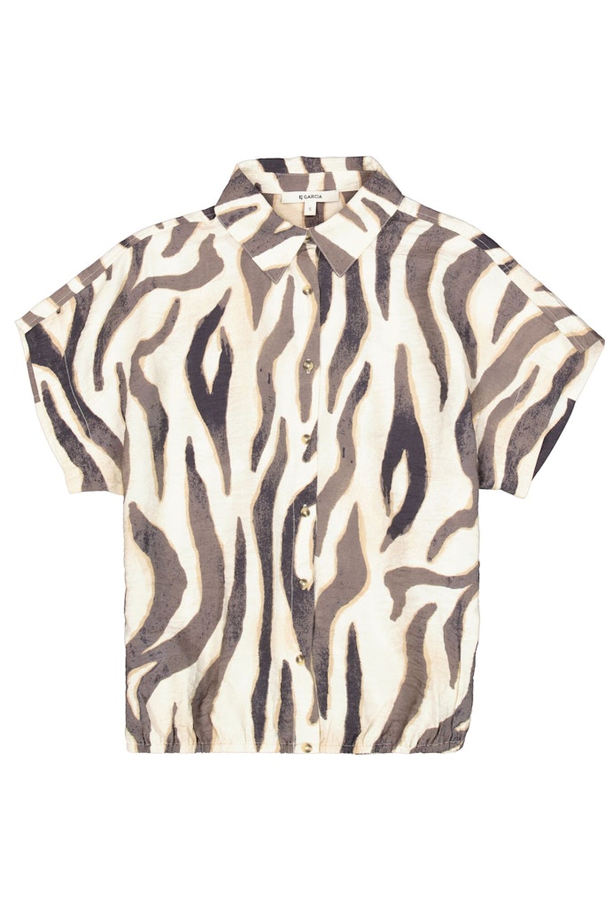 Garcia - Korte mouw blouses - 4319.08.0008 - Ecru Dessin