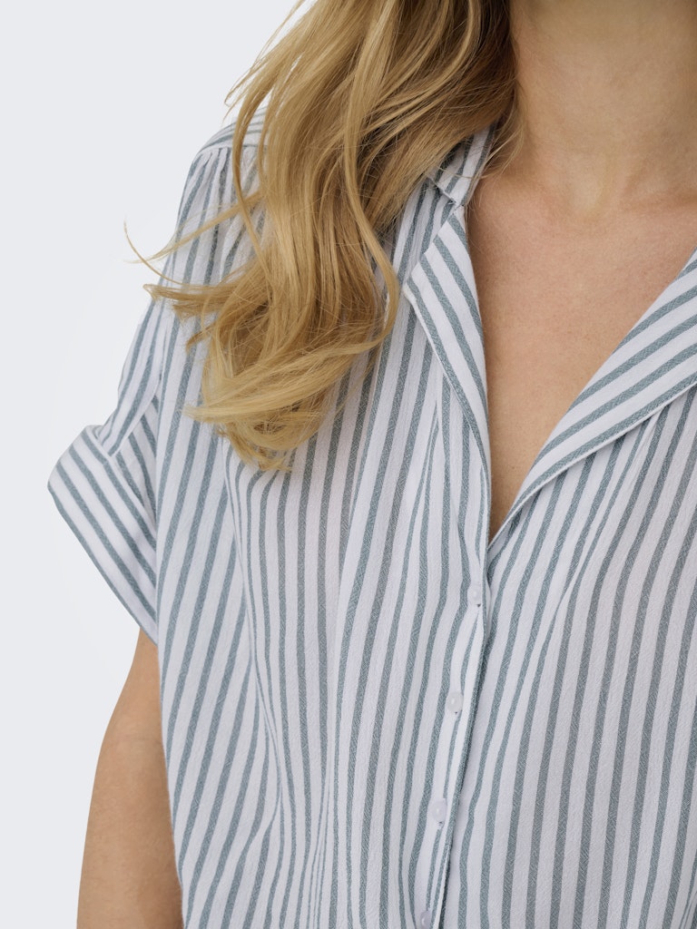 Onlpaula Life S/s Tie Shirt Wvn Noos - Wit Dessin