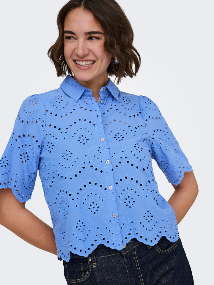 Onlvalais S/s Shirt Wvn Noos - Lichtblauw