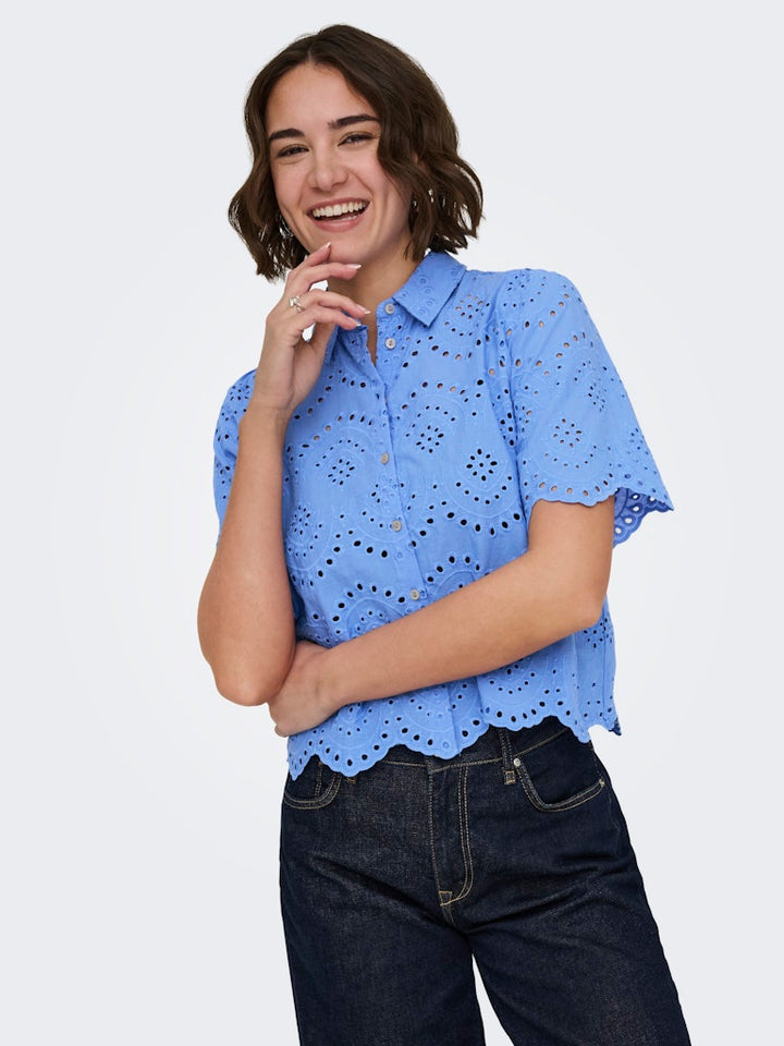 Onlvalais S/s Shirt Wvn Noos - Lichtblauw