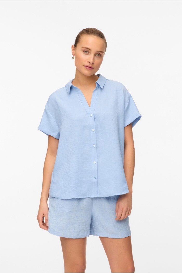 Vmmelaney Queeny Ss Shirt Wvn - Lichtblauw