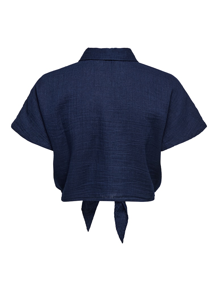 Onlleoni Seersucker Cap Knot Shirt Wvn - Navy