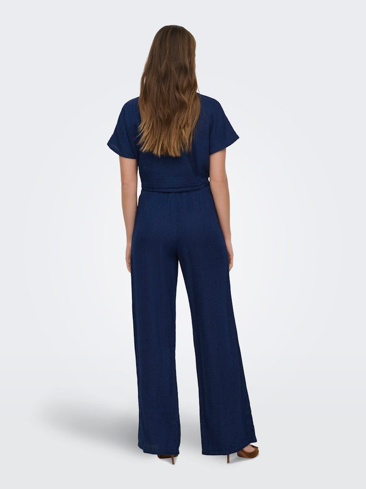 Onlleoni Seersucker Cap Knot Shirt Wvn - Navy