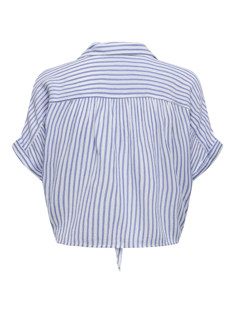 Onlpaula Life S/s Tie Shirt Wvn Noos - Blauw Dessin