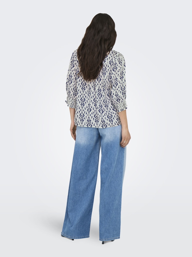 Onlraya 3/4 Shirt Wvn Noos - Blauw Dessin