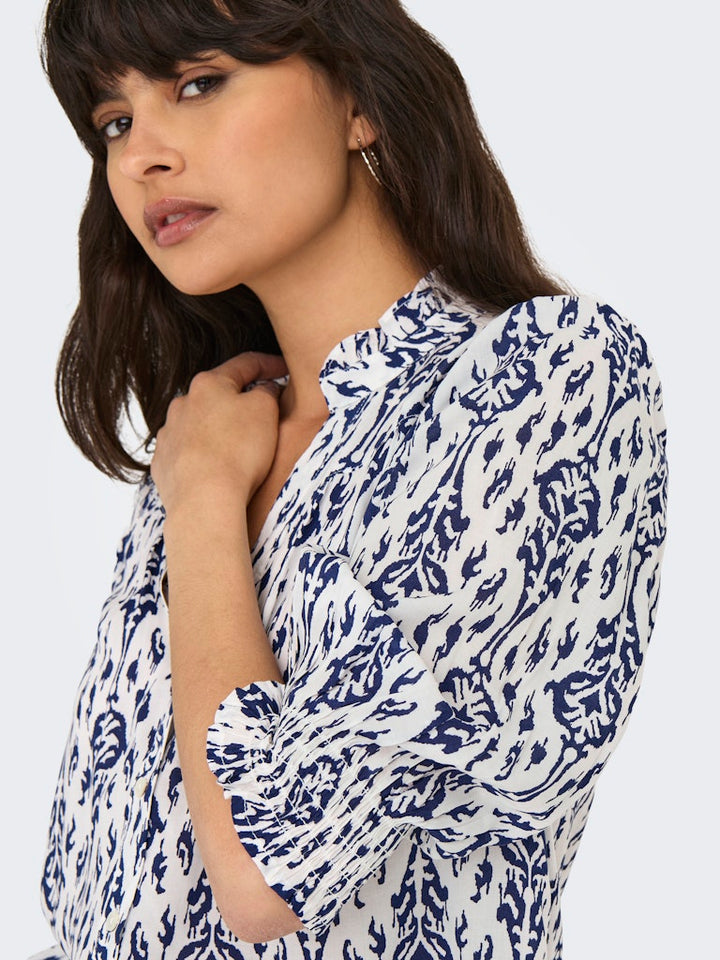 Onlraya 3/4 Shirt Wvn Noos - Blauw Dessin