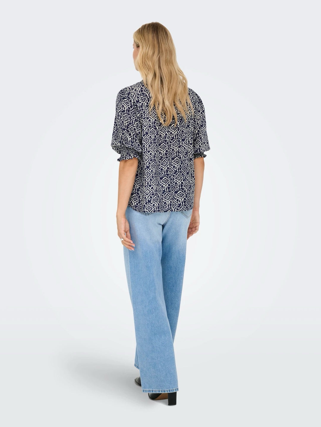 Onlraya 3/4 Shirt Wvn Noos - Blauw Dessin