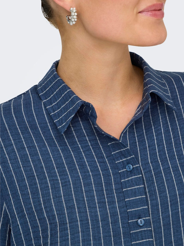Jdypower S/s Short Shirt Wvn Noos - Blauw Dessin
