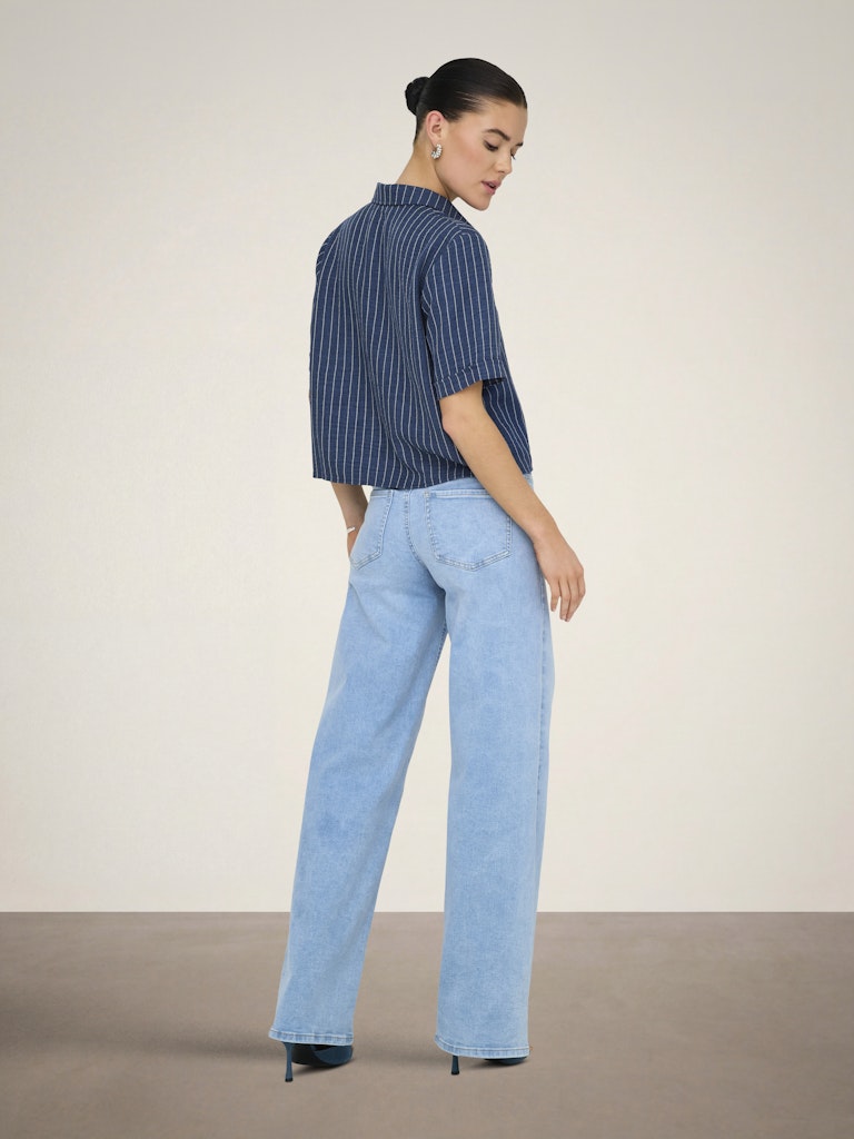 Jdypower S/s Short Shirt Wvn Noos - Blauw Dessin