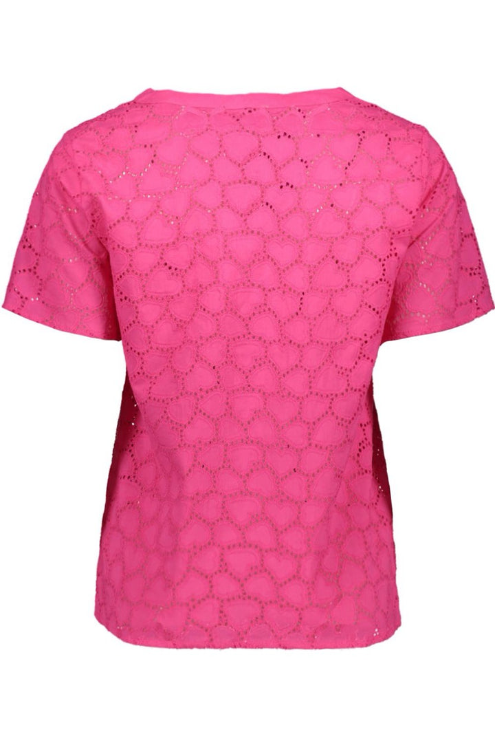 Onlkally Heart Ss Shirt Wvn Cs - Fuchsia