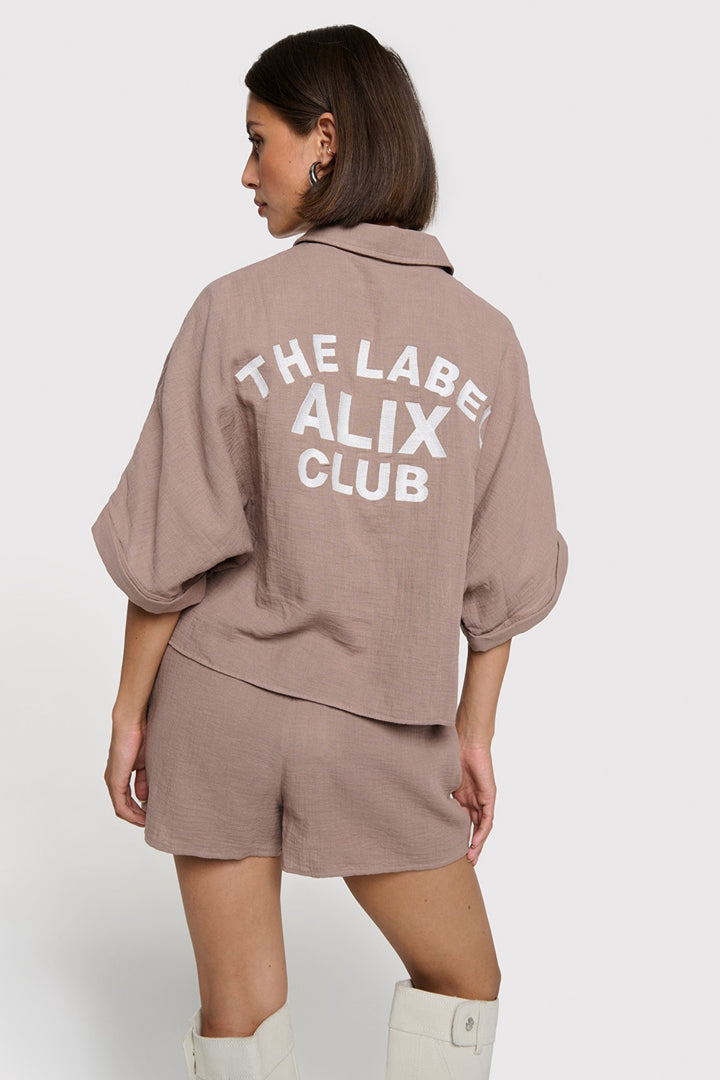Overzised Crincle Blouse - Taupe
