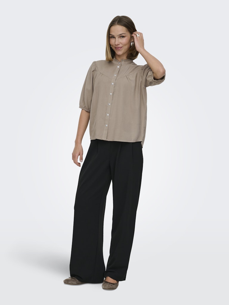 Onlaris  Life 2/4 Frill Shirt Wvn Cc - Taupe