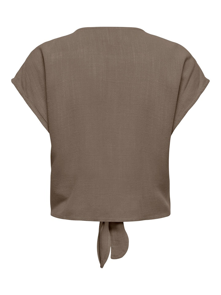 Onlsiesta Ss Knot Lin Bl Shirt Pnt Noos - Taupe