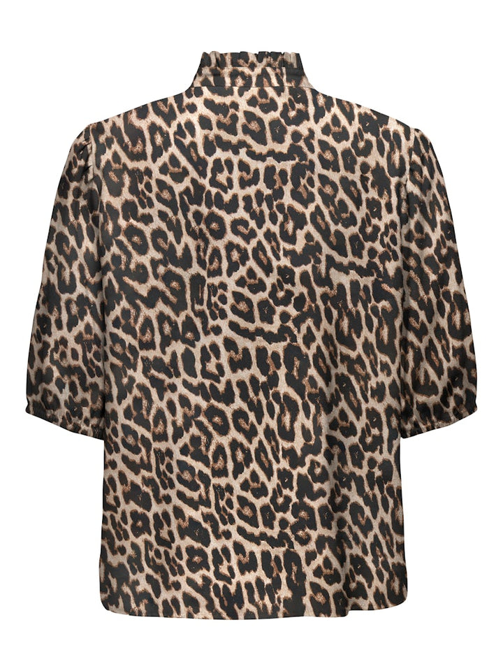 Onlaris  Life 2/4 Frill Shirt Wvn Cc - Bruin Dessin