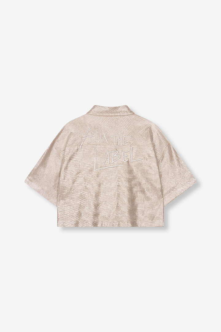 Foilke Cropped Blouse - Zilverkleurig