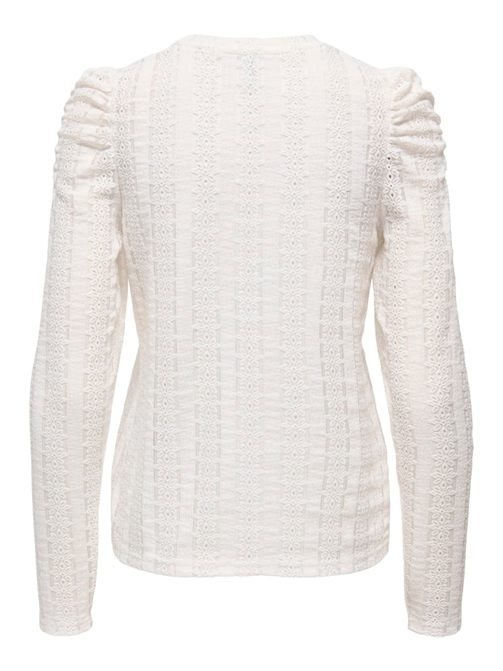 Onlmelanie L/s O-neck Top Jrs - Ecru