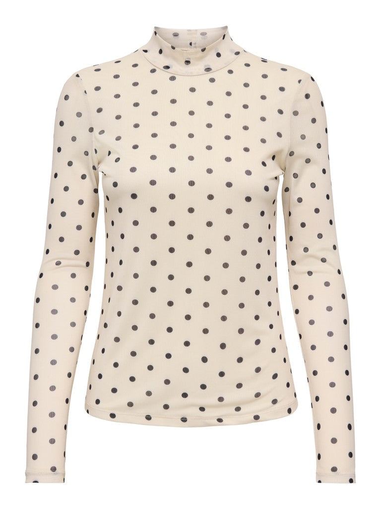Onlerica Mesh L/s Top Jrs Noos - Ecru Dessin