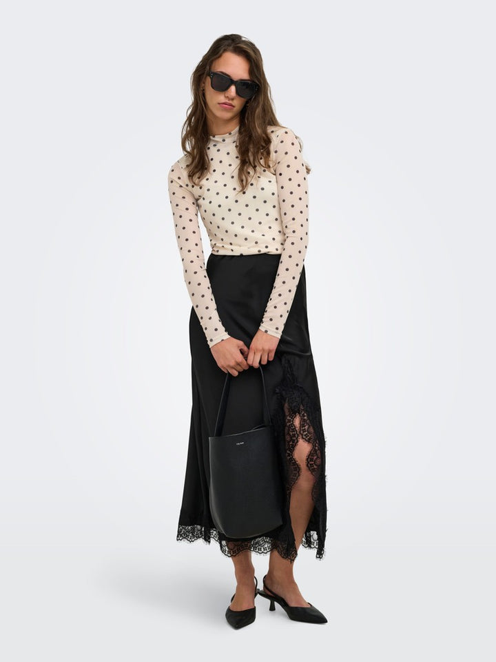 Onlerica Mesh L/s Top Jrs Noos - Ecru Dessin