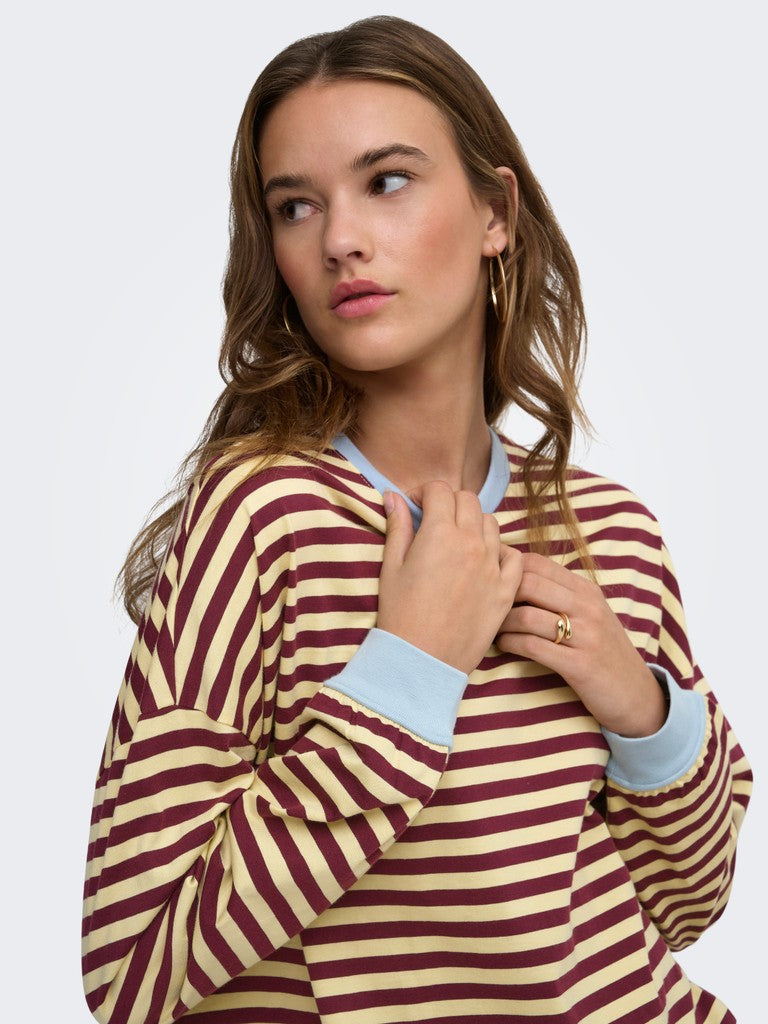 Onlfreja L/s Loose Top Cs Jrs - Geel Dessin