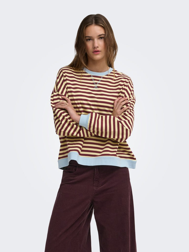 Onlfreja L/s Loose Top Cs Jrs - Geel Dessin
