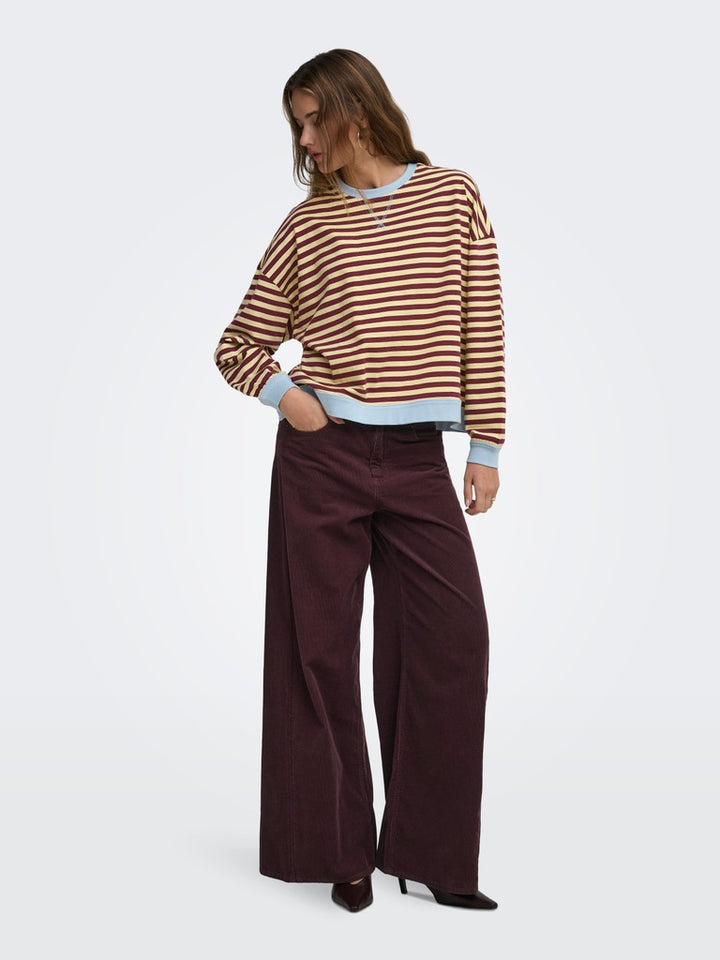 Onlfreja L/s Loose Top Cs Jrs - Geel Dessin