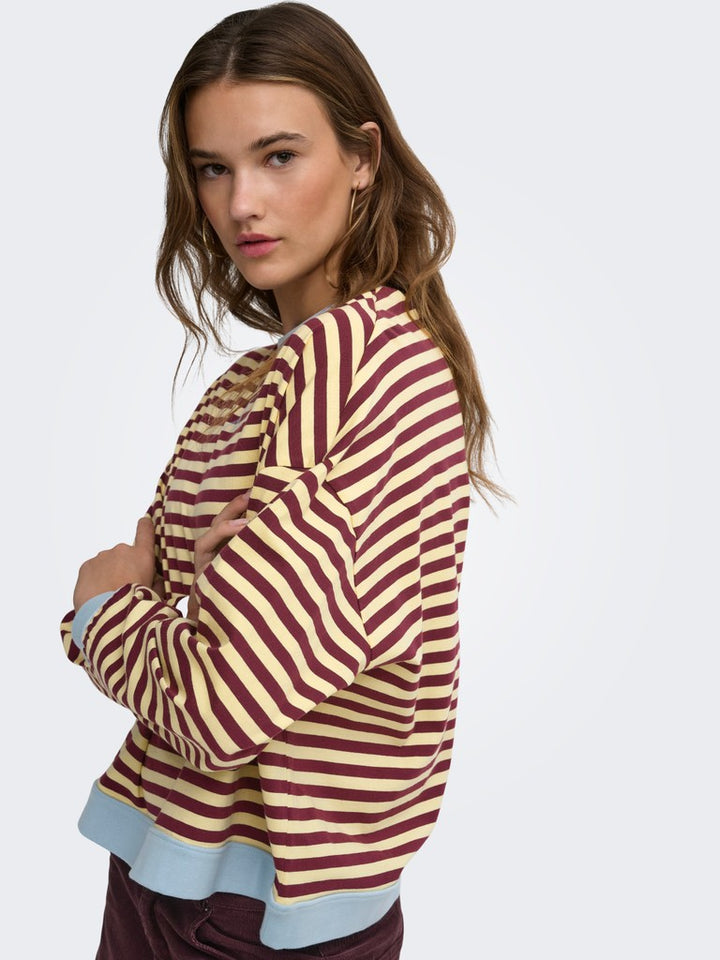 Onlfreja L/s Loose Top Cs Jrs - Geel Dessin