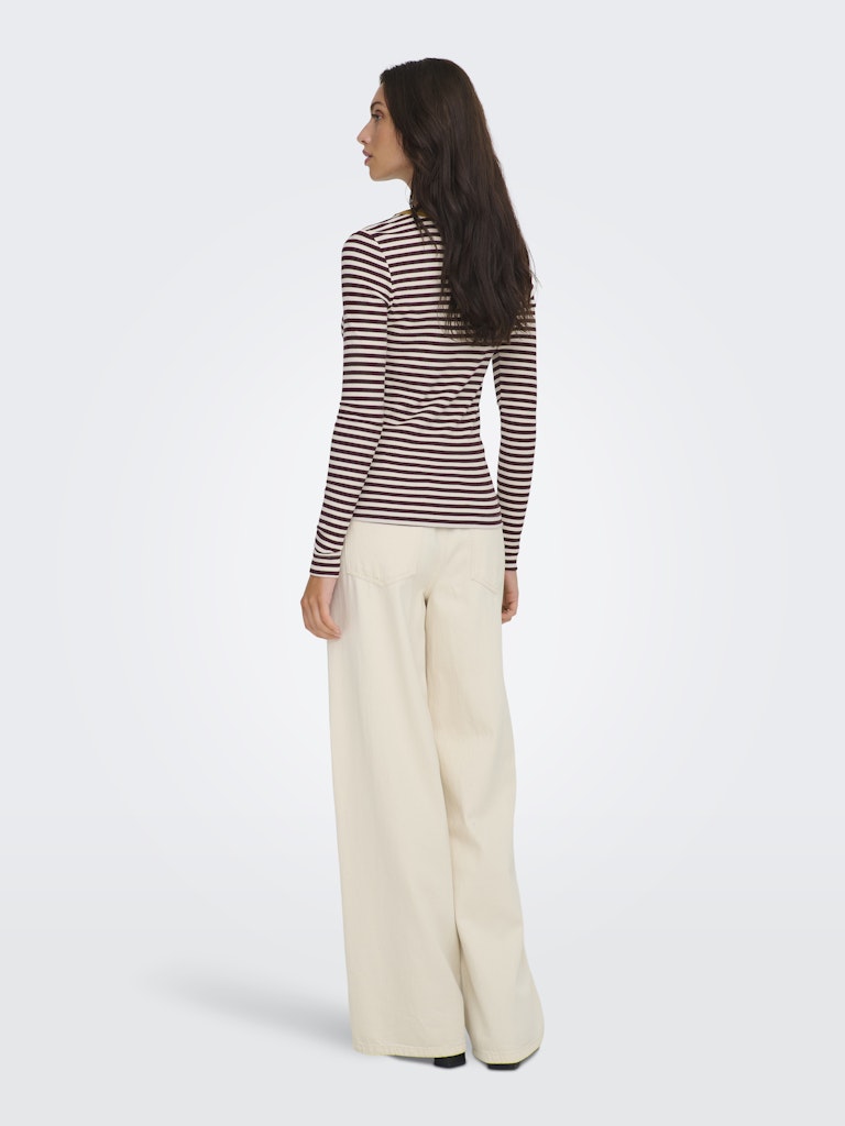 Onlelene L/s Fitted Top Jrs - Rood Dessin