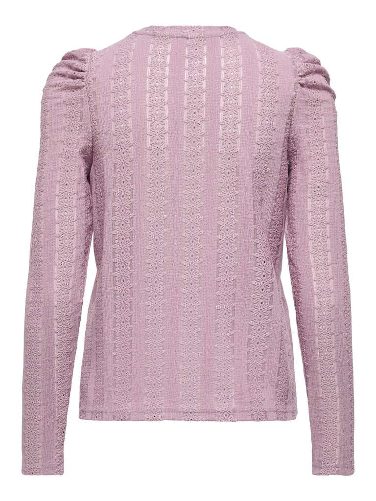 Onlmelanie L/s O-neck Top Jrs - Donker Rose
