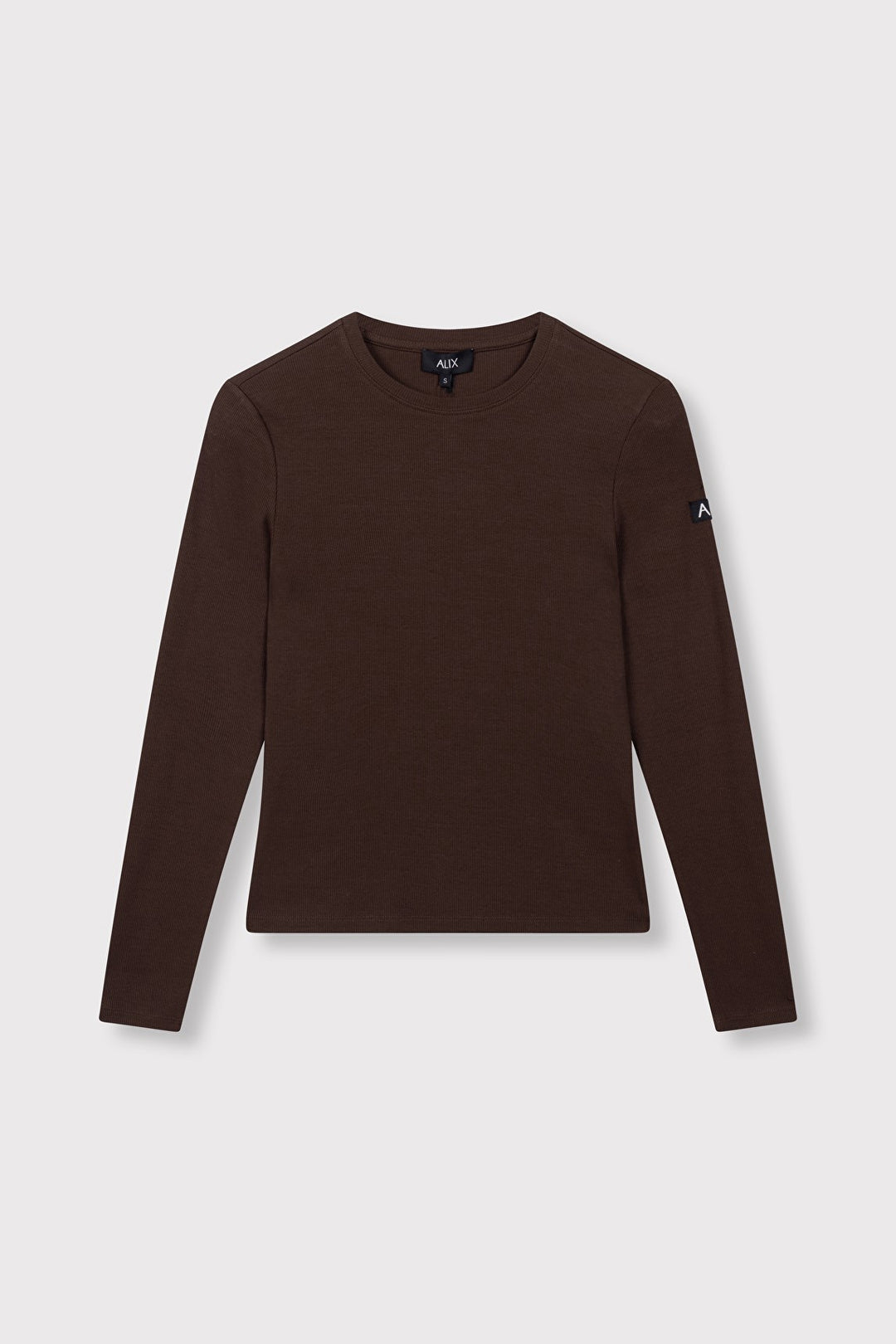 Knitted L/s T-shirt - Bruin