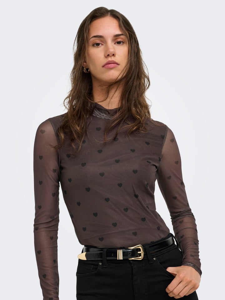 Onlerica Mesh L/s Top Jrs Noos - Bruin
