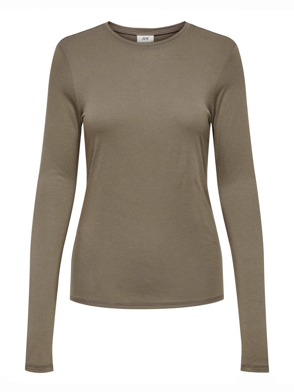 Jdysuma Wool L/s O Neck Top Jrs Noo - Taupe