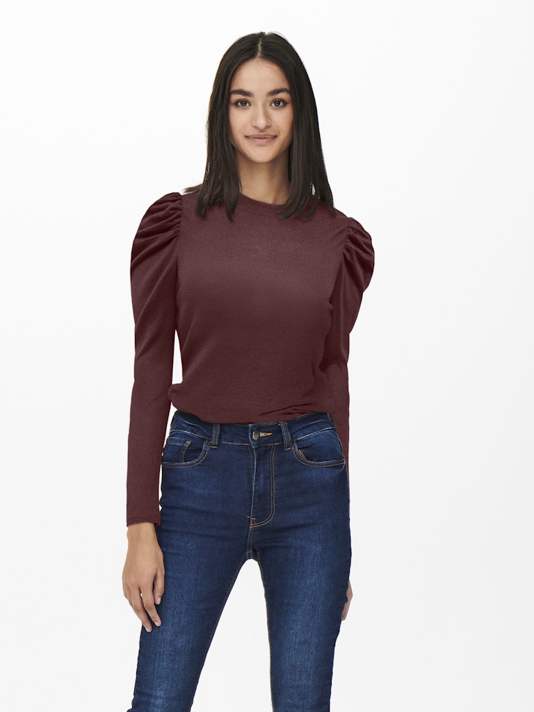 Jdytonsy L/s Puff Sleeve Top Jrs Dia - Bruin Melee