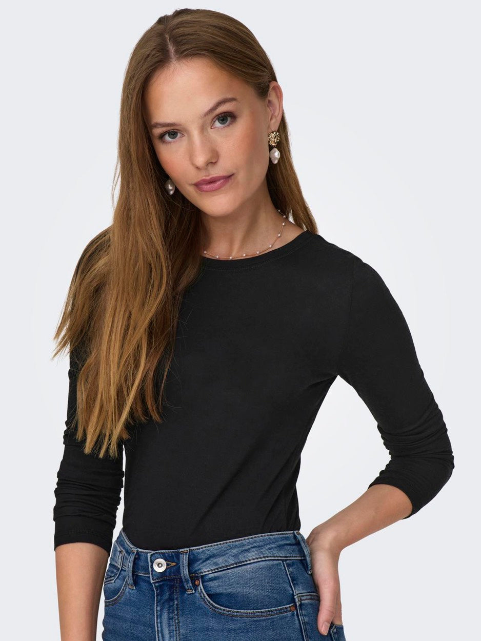 Jdysuma Wool L/s O Neck Top Jrs Noo - Zwart