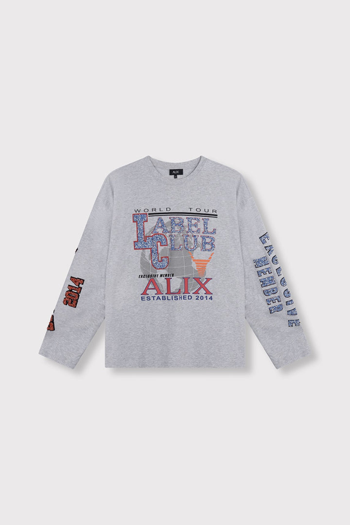 Fancy Print L/s T-shirt - Grijs Melee