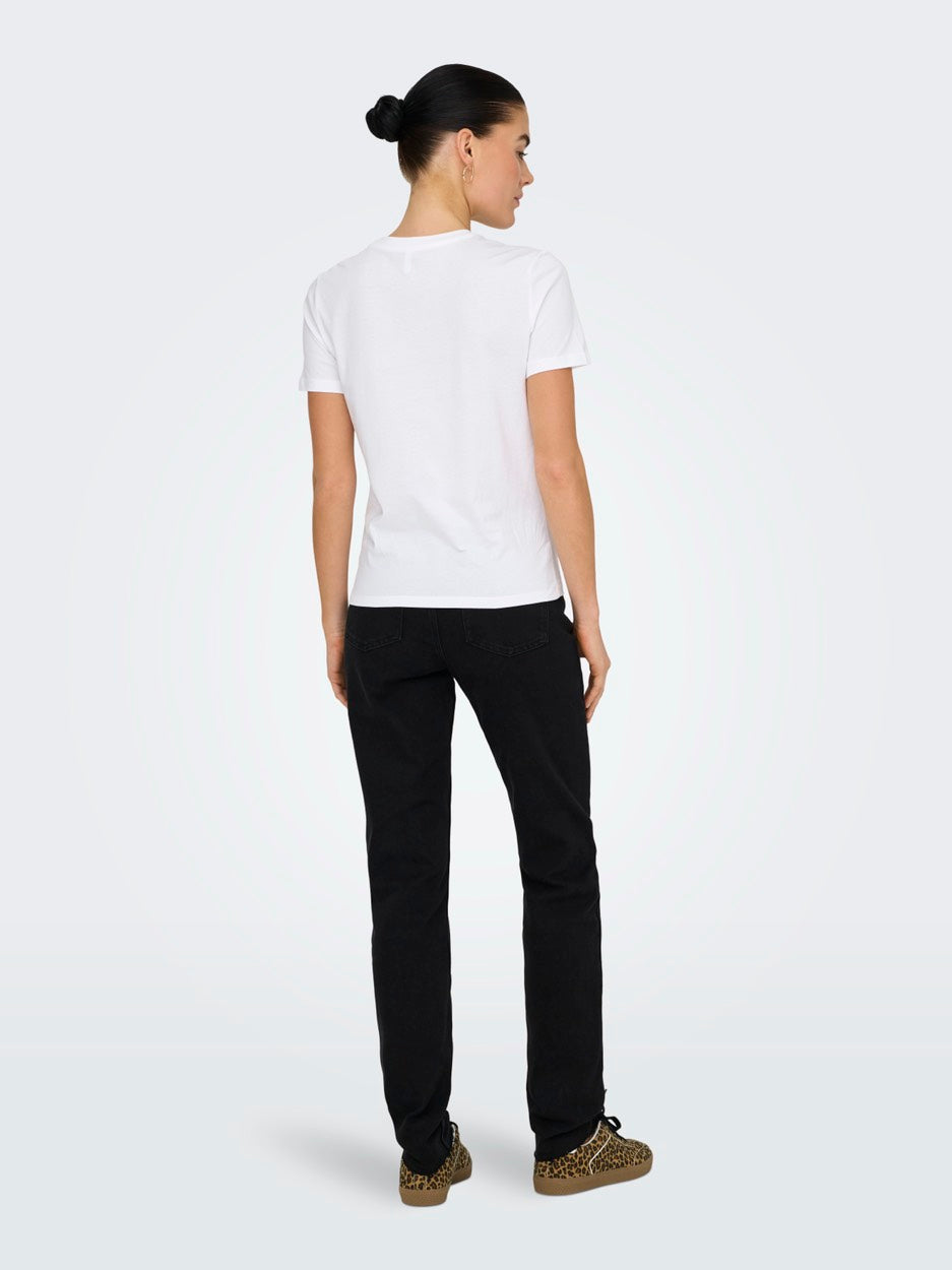 Onlariya Life Reg S/s Love Top Box - Off-white