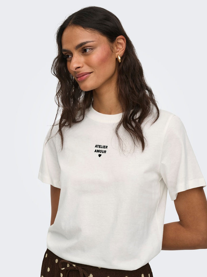 Jdymay Pisa S/s Print Top Jrs - Off-white
