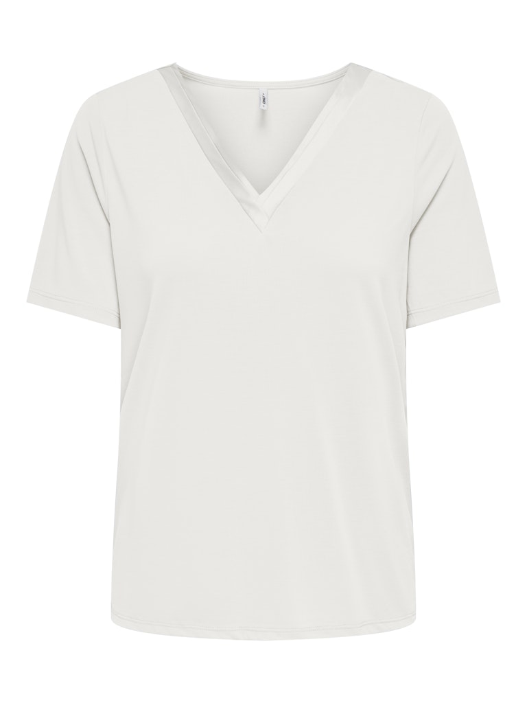 Onlfree Life S/s Split V-neck Top Jrs - Off-white