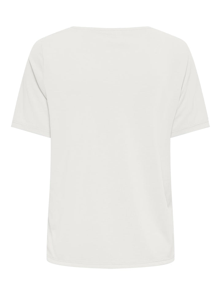 Onlfree Life S/s Split V-neck Top Jrs - Off-white