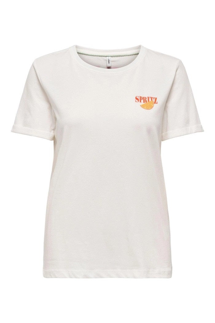 Onlkita Life S/s Drinks Top Box Jrs - Off-white