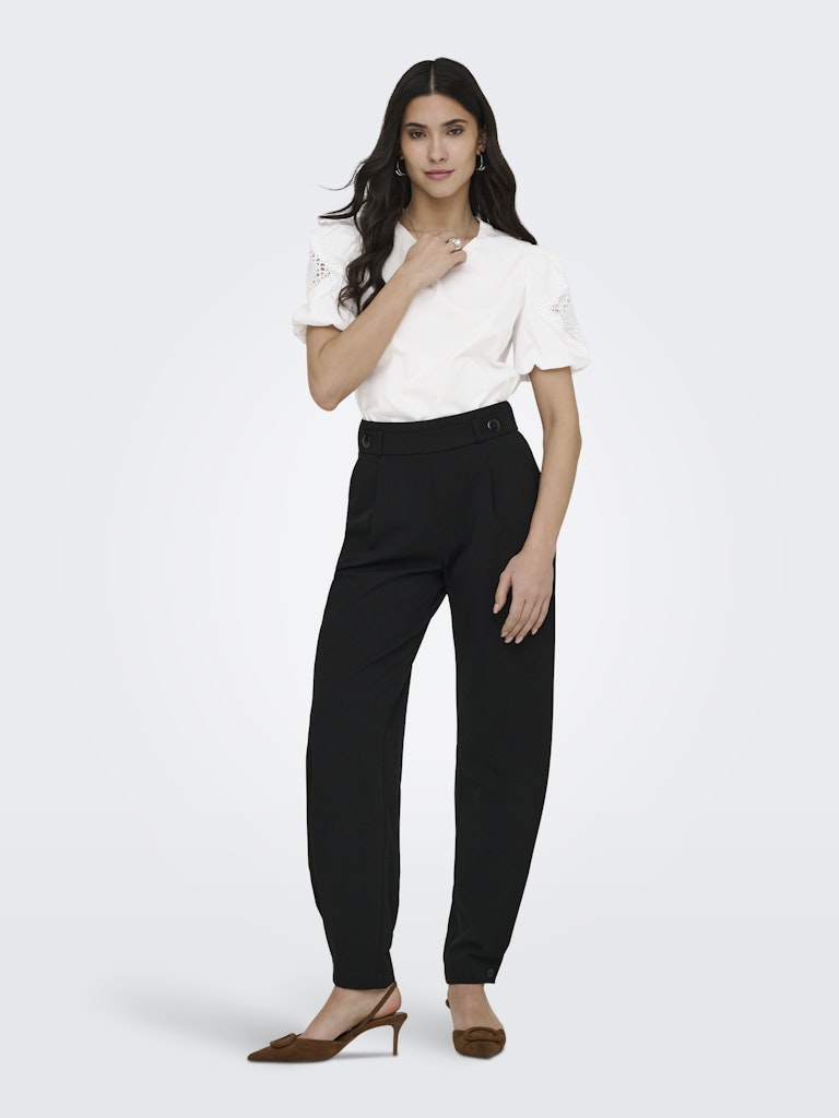 Jdyuma Life S/s Lace Detail Top Jrs - Off-white