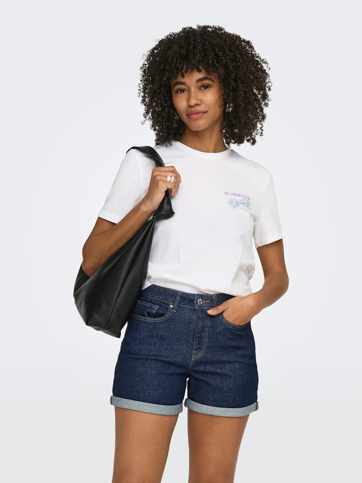 Onldina S/s Club Top Box Jrs - Off-white