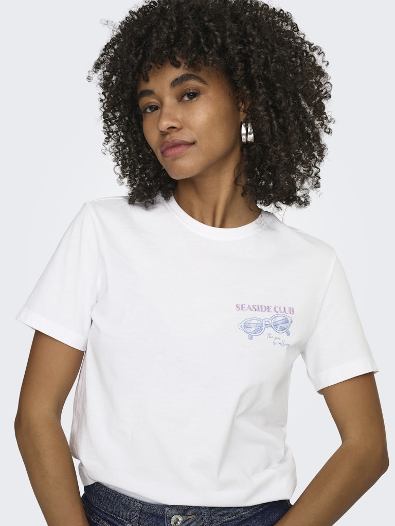 Onldina S/s Club Top Box Jrs - Off-white