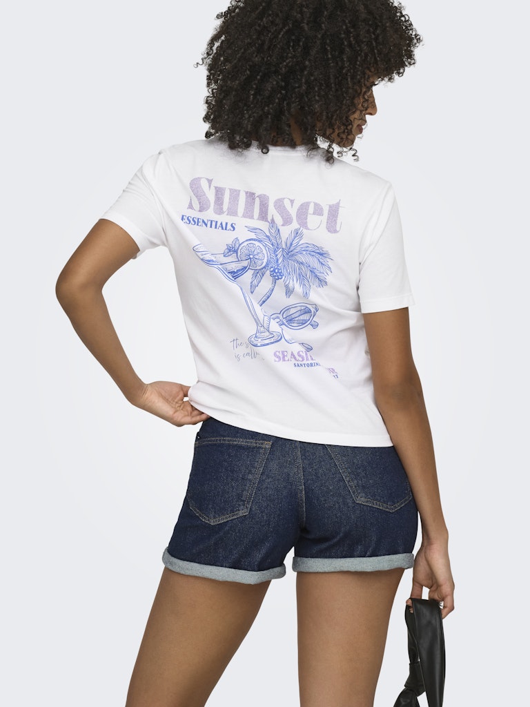 Onldina S/s Club Top Box Jrs - Off-white