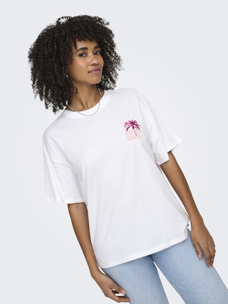 Onlmila S/s Print Box Jrs - Off-white