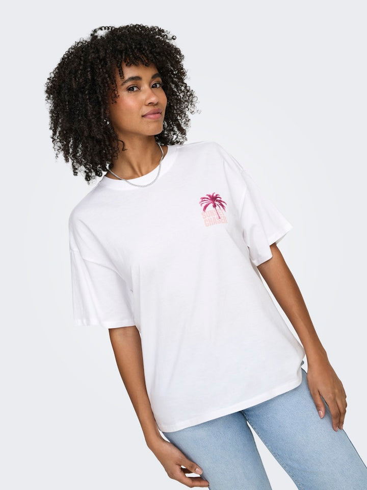 Onlmila S/s Print Box Jrs - Off-white