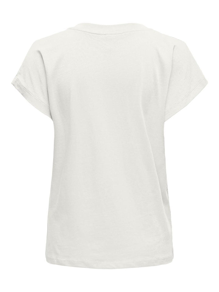 Onllulu Life S/s V-neck Top Box Jrs - Off-white